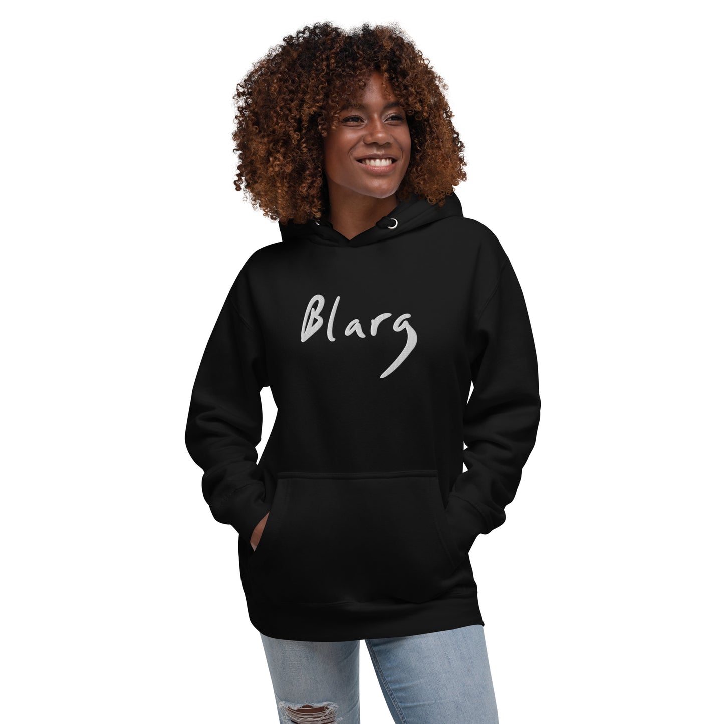 Blarg Minimal White Unisex Hoodie