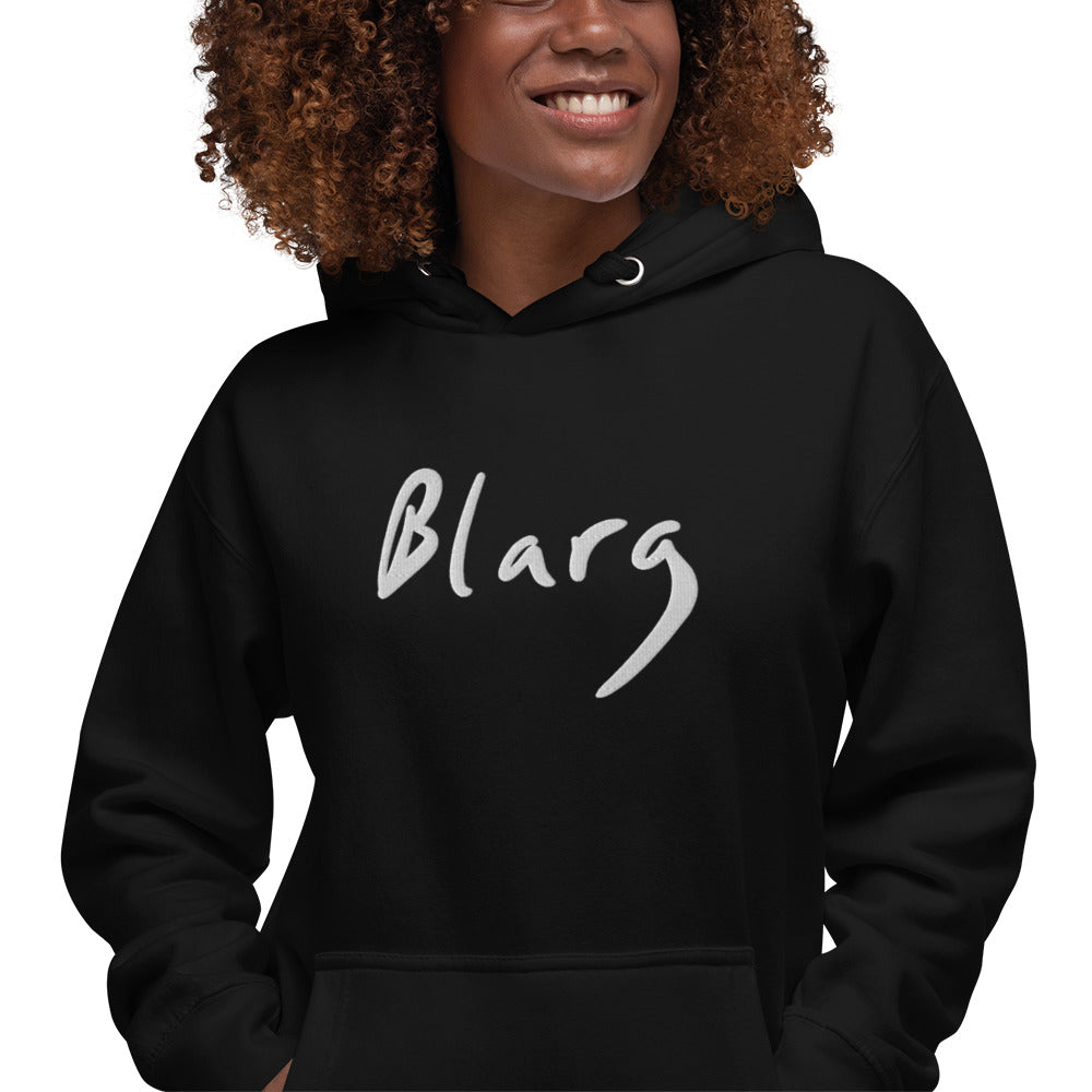 Blarg Minimal White Unisex Hoodie