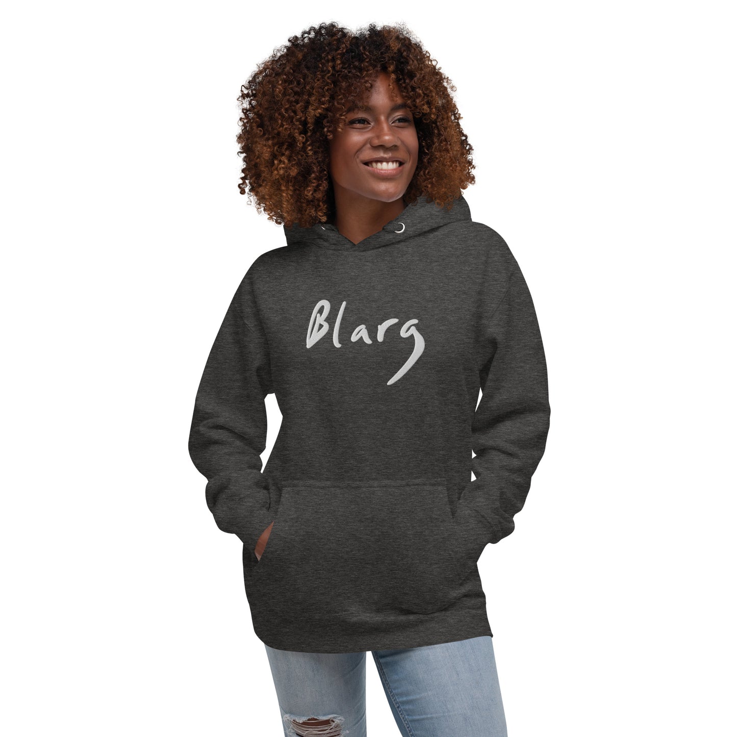 Blarg Minimal White Unisex Hoodie