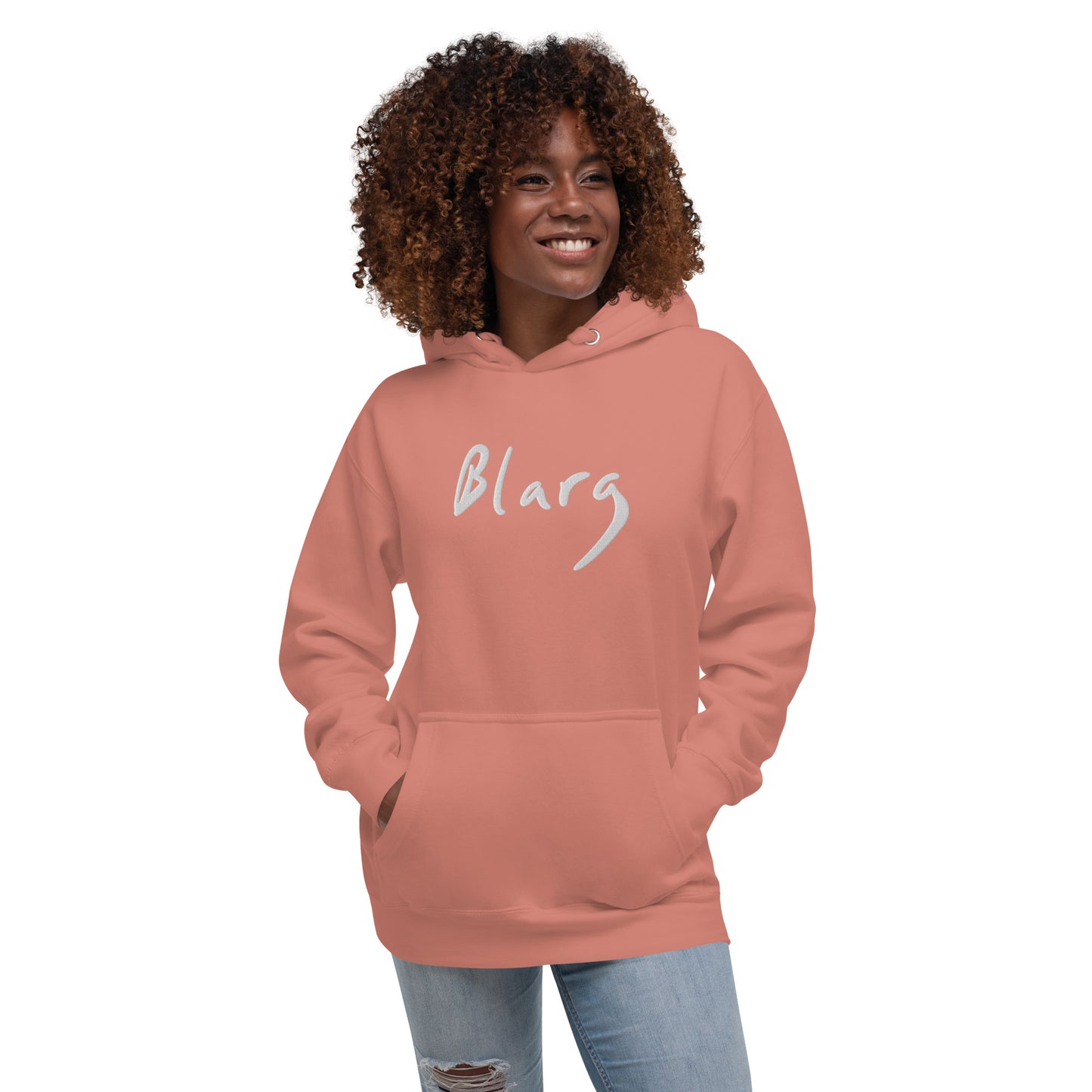 Blarg Minimal White Unisex Hoodie