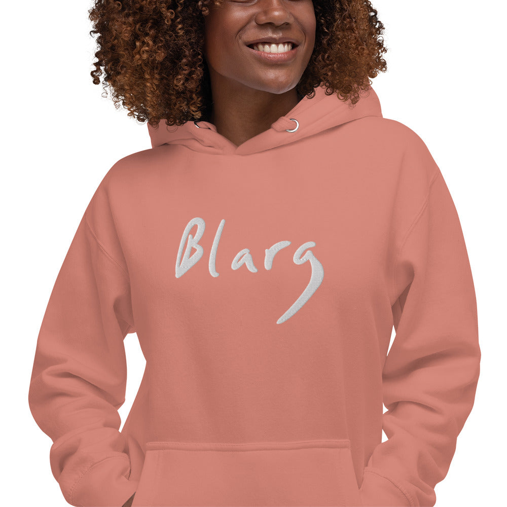 Blarg Minimal White Unisex Hoodie