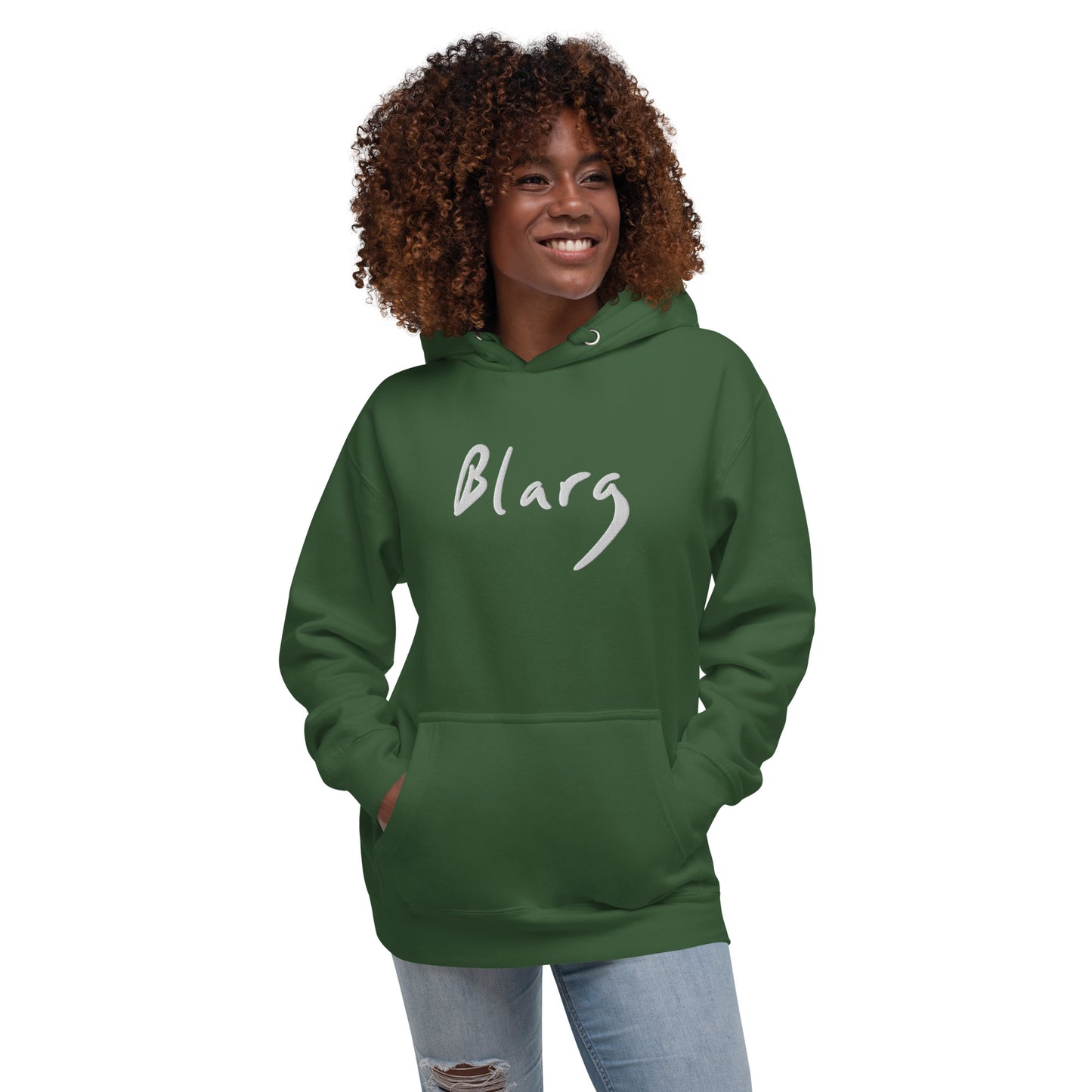 Blarg Minimal White Unisex Hoodie