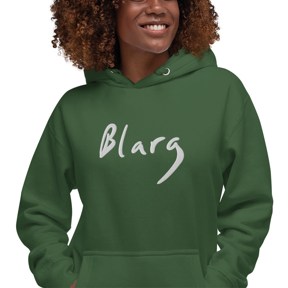 Blarg Minimal White Unisex Hoodie