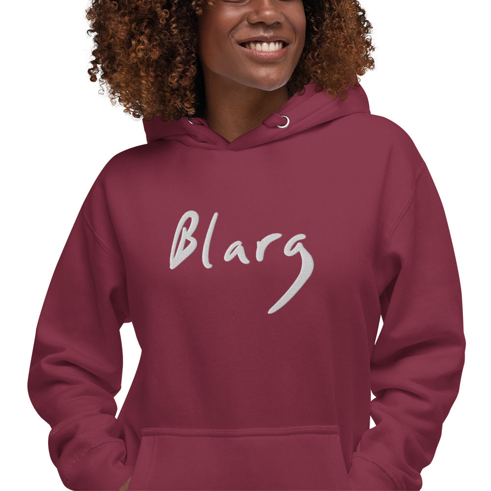 Blarg Minimal White Unisex Hoodie