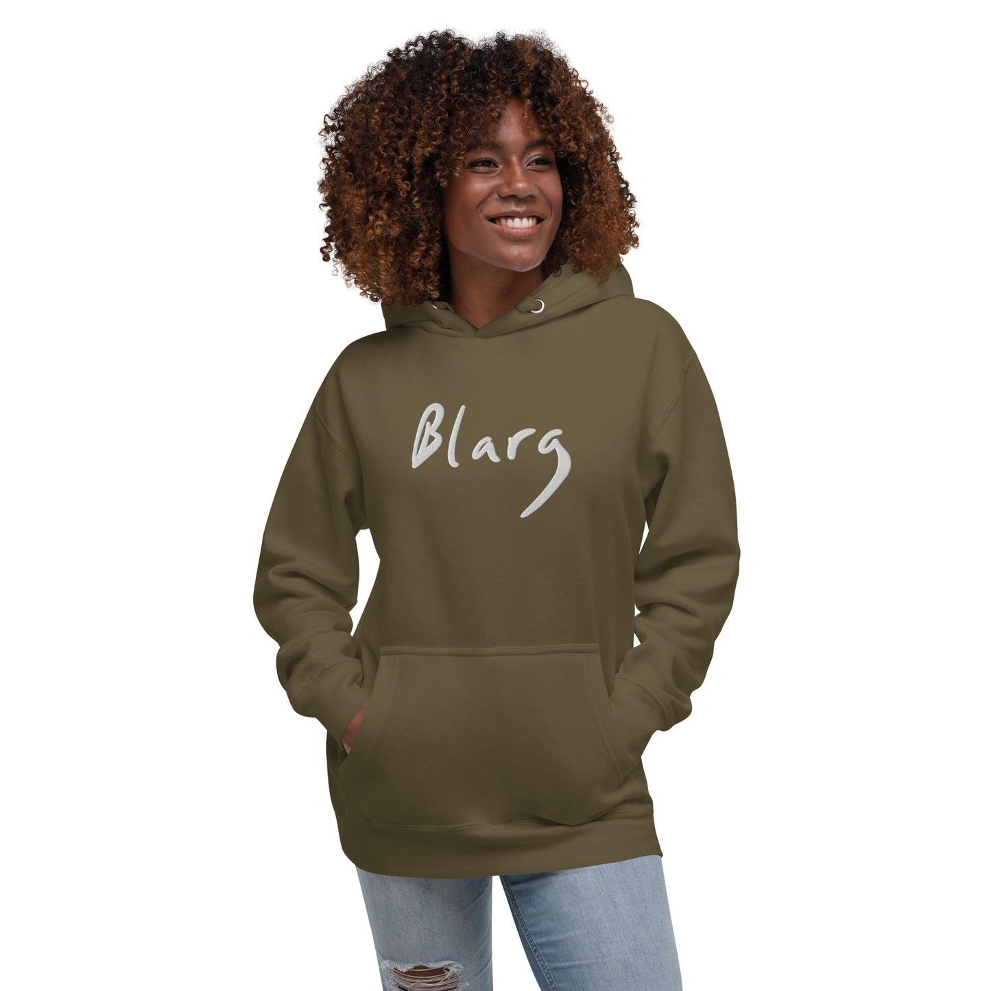 Blarg Minimal White Unisex Hoodie