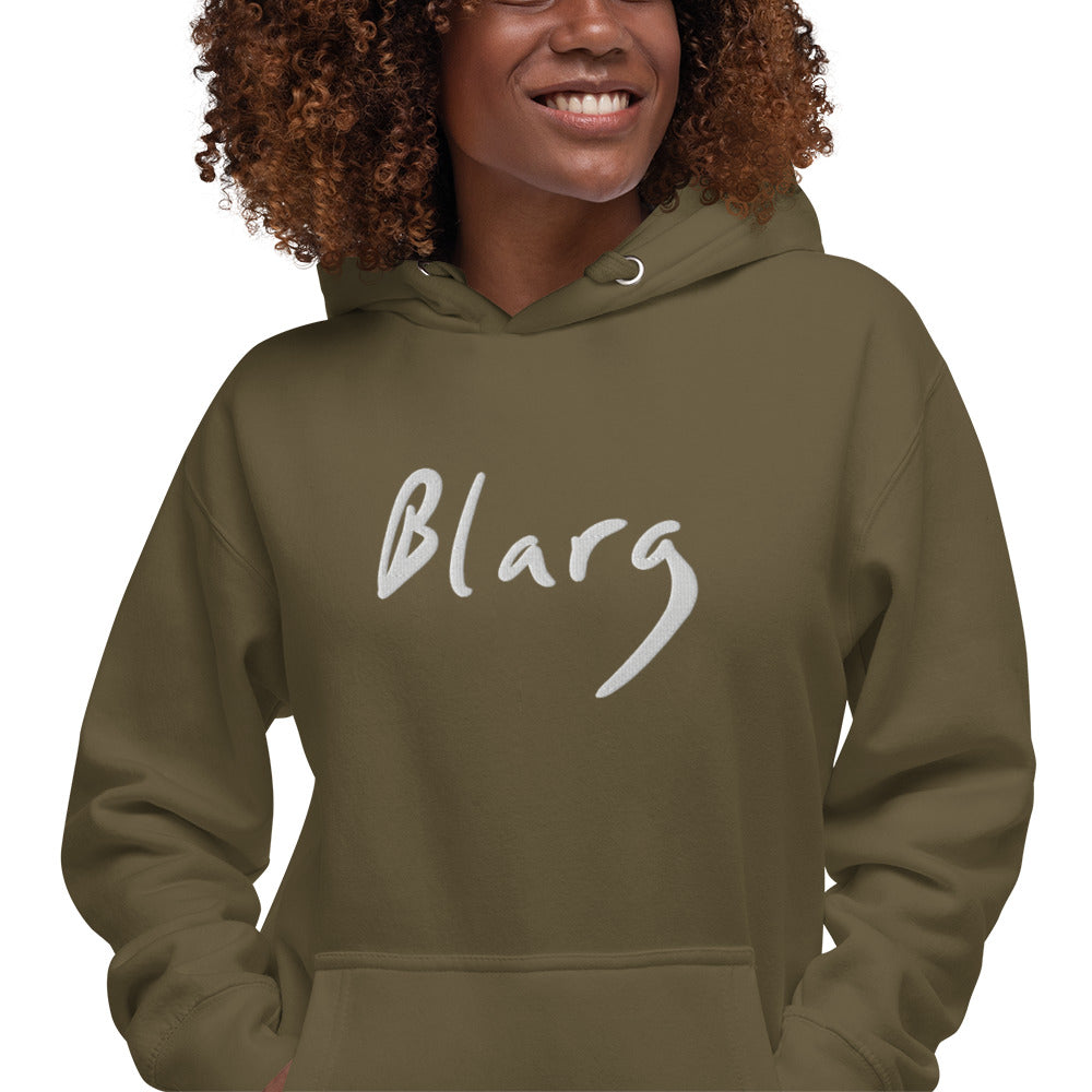 Blarg Minimal White Unisex Hoodie