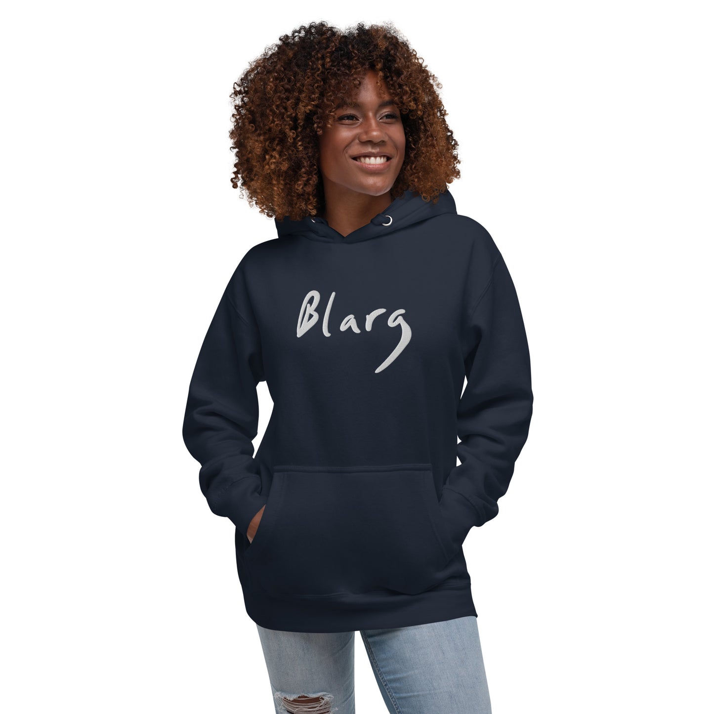 Blarg Minimal White Unisex Hoodie