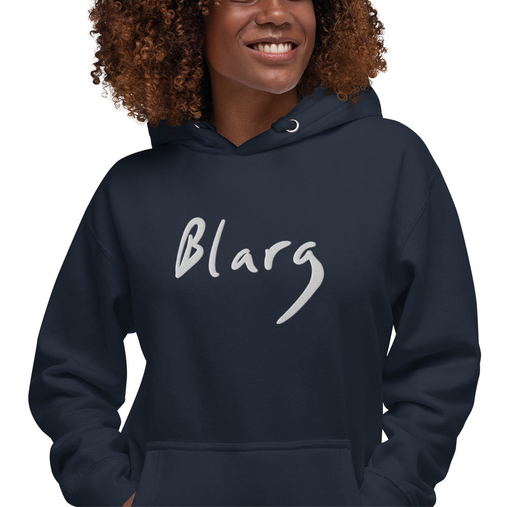 Blarg Minimal White Unisex Hoodie