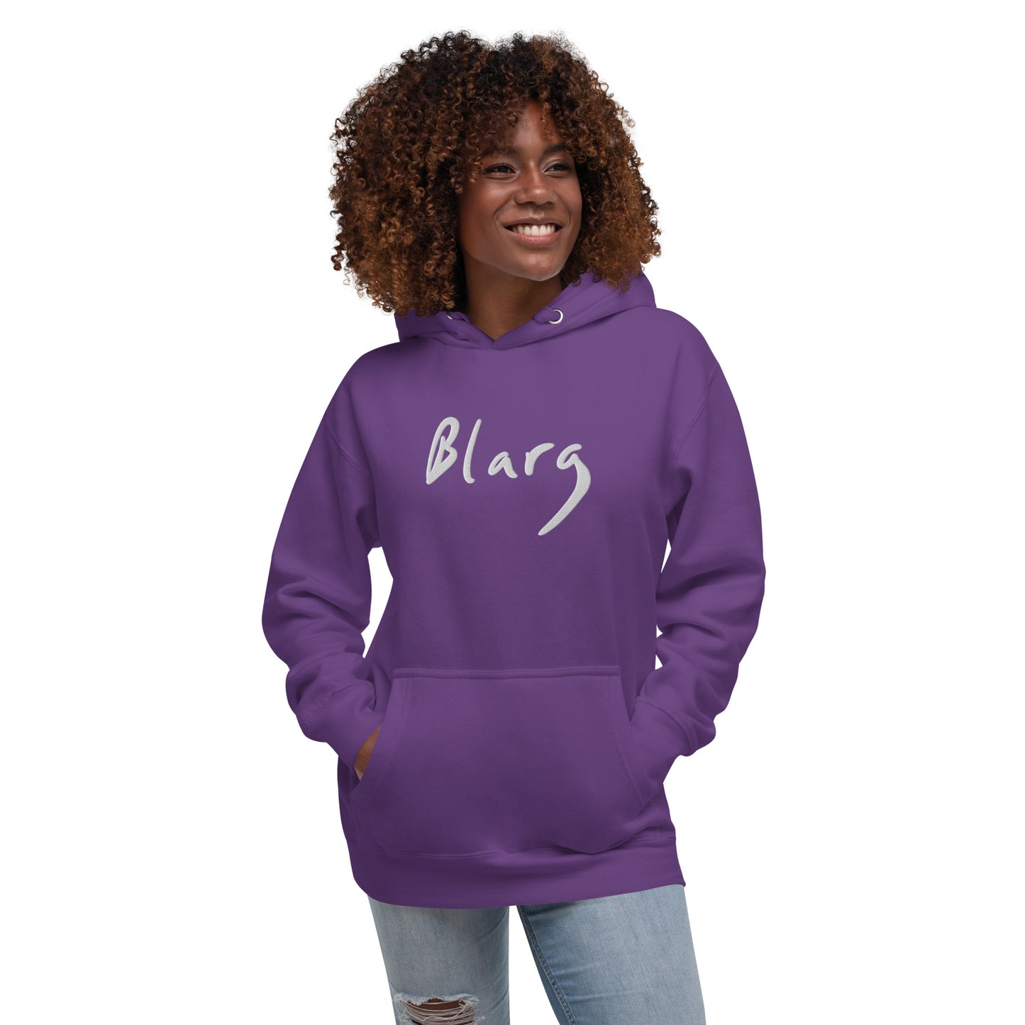 Blarg Minimal White Unisex Hoodie