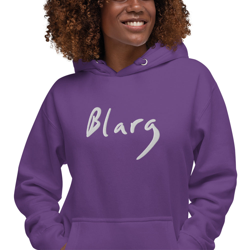 Blarg Minimal White Unisex Hoodie