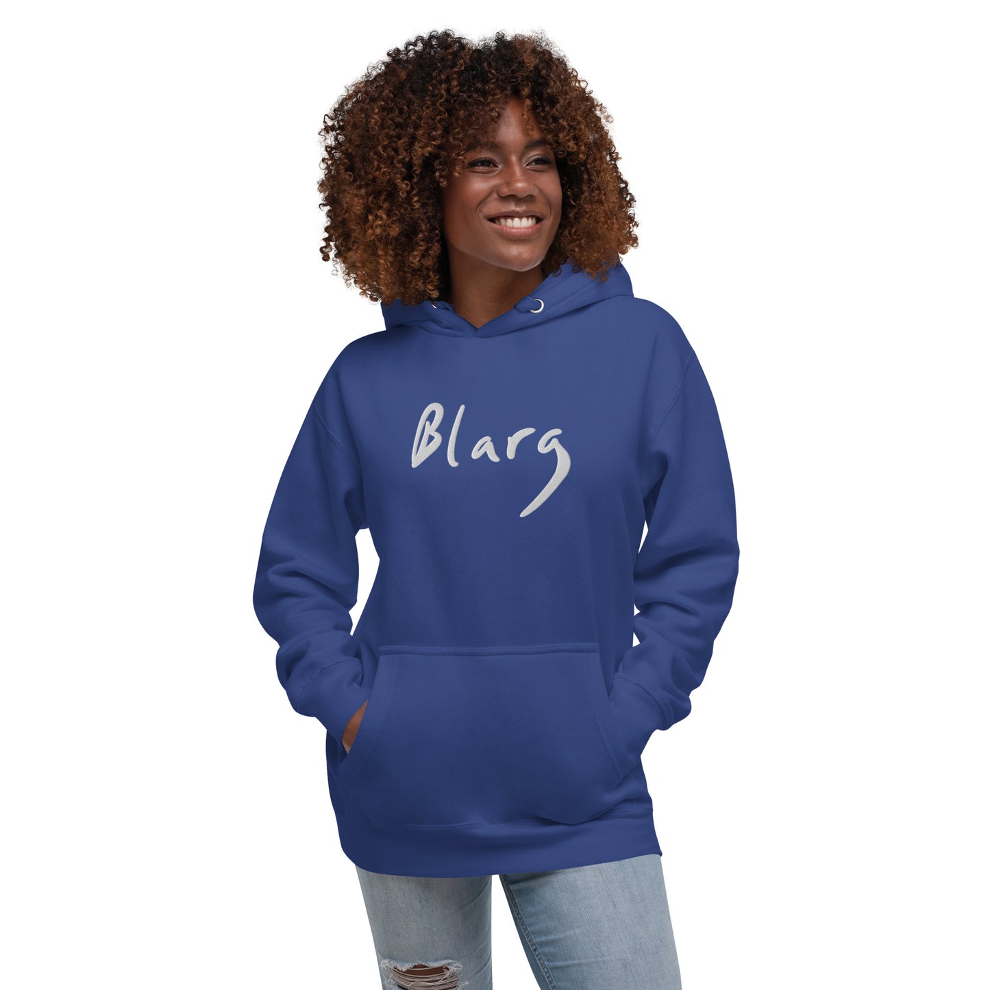 Blarg Minimal White Unisex Hoodie
