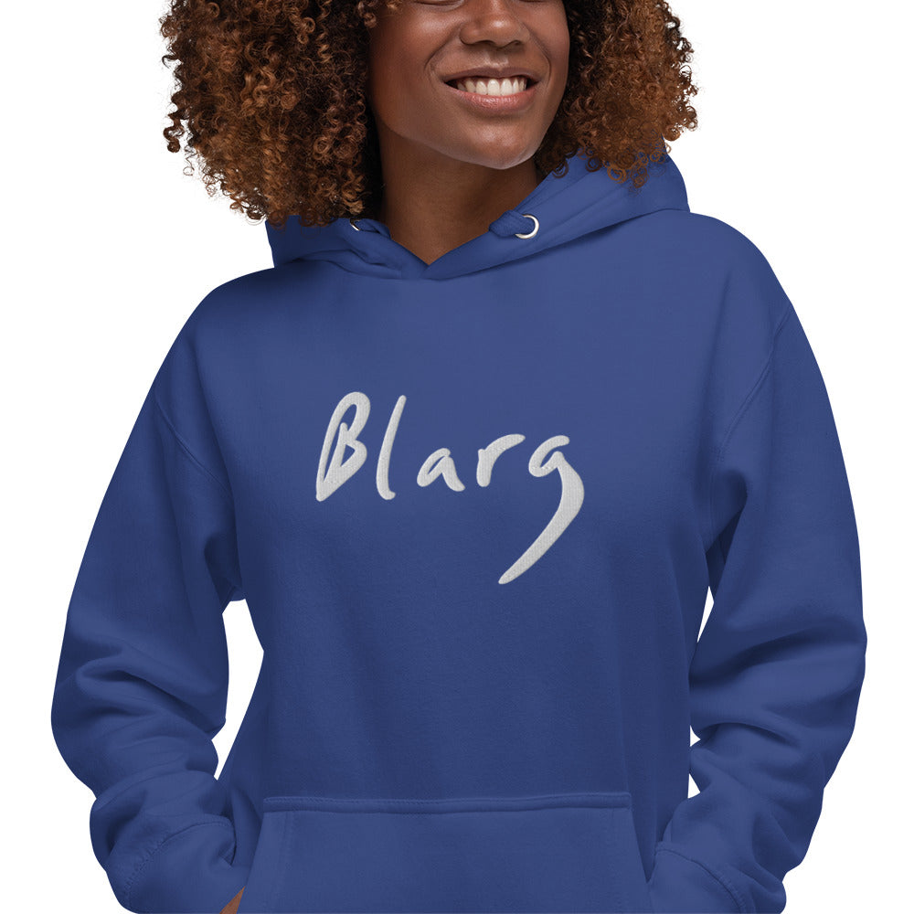 Blarg Minimal White Unisex Hoodie